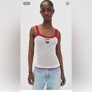 WAYF Embroidered Cami with Cherries - NWT
